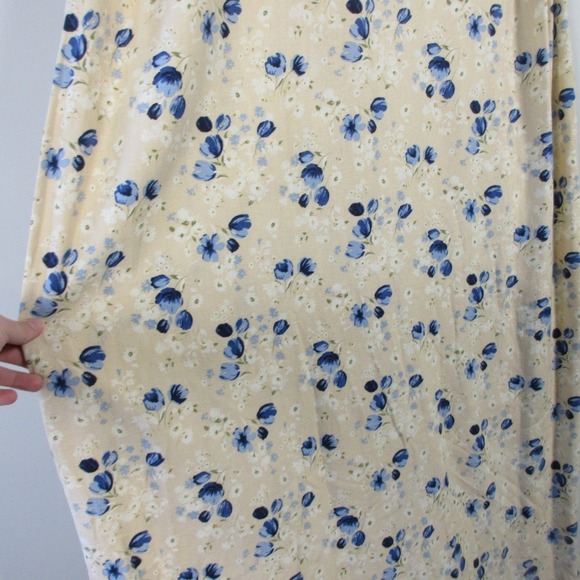 Dressbarn Woman Maxi Dress 18 W Beige Linen VTG Floral Sleeveless Casual 418 - Picture 9 of 13